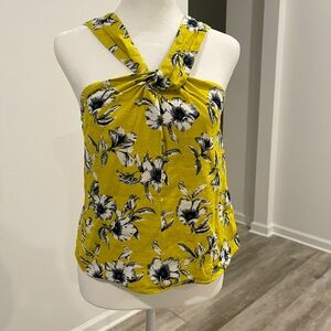 Linen-blend Twisted Halter Top